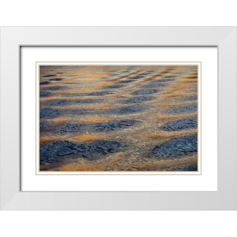 Canada, BC, Sunset on water wave patterns White Modern Wood Framed Art Print with Double Matting by Paulson, Don