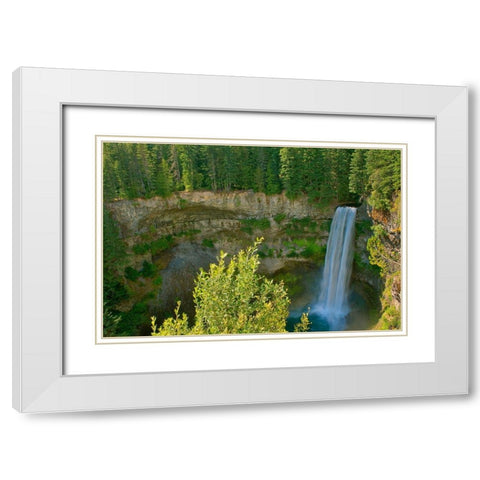 Canada-British Columbia-Brandywine Falls Provincial Park-Waterfall off cliff into pool White Modern Wood Framed Art Print with Double Matting by Jaynes Gallery