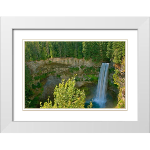 Canada-British Columbia-Brandywine Falls Provincial Park-Waterfall off cliff into pool White Modern Wood Framed Art Print with Double Matting by Jaynes Gallery