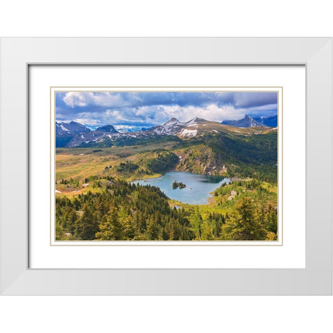 Canada-British Columbia-Rock Isle Lake Mountain and lake landscape White Modern Wood Framed Art Print with Double Matting by Jaynes Gallery