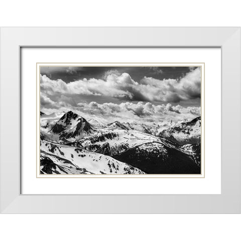 Canada-British Columbia-Whistler BandW of Fitzsimmons Range in Garibaldi Provincial Park  White Modern Wood Framed Art Print with Double Matting by Jaynes Gallery