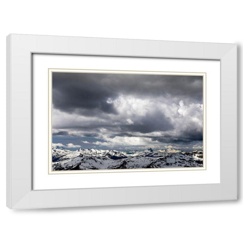 Canada-British Columbia-Garibaldi Provincial Park Storm clouds over Fitzsimmons Range  White Modern Wood Framed Art Print with Double Matting by Jaynes Gallery