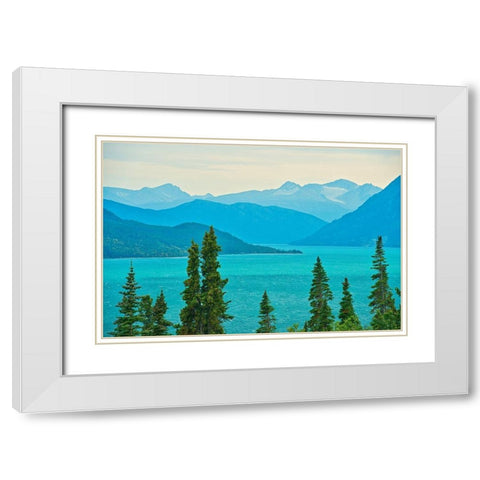 Canada-British Columbia Tutshi Lake and Coast Mountains landscape White Modern Wood Framed Art Print with Double Matting by Jaynes Gallery
