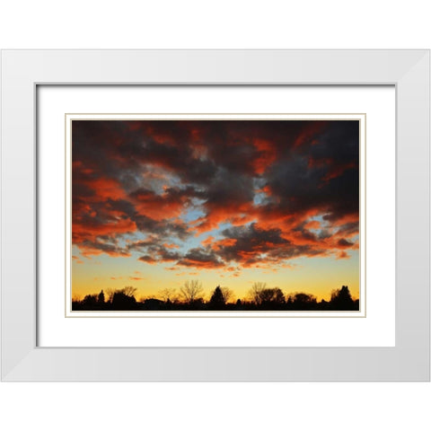 Canada, Manitoba, Winnipeg Clouds at sunset White Modern Wood Framed Art Print with Double Matting by Grandmaison, Mike