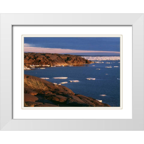 Canada, Churchill, ice floe in Hudson Bay White Modern Wood Framed Art Print with Double Matting by Grandmaison, Mike
