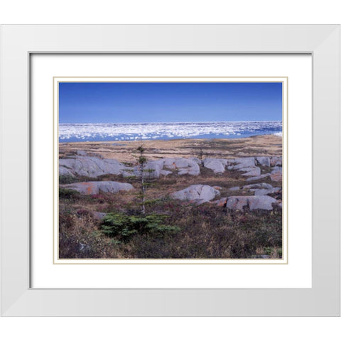 Canada, Manitoba, Churchill, Ice floe floating White Modern Wood Framed Art Print with Double Matting by Grandmaison, Mike