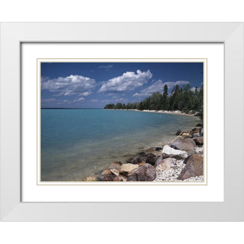Canada, Manitoba, Little Limestone Lake White Modern Wood Framed Art Print with Double Matting by Grandmaison, Mike