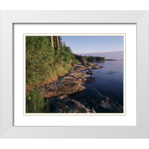 Canada, Manitoba, Sasagiu Rapids Provincial Park White Modern Wood Framed Art Print with Double Matting by Grandmaison, Mike
