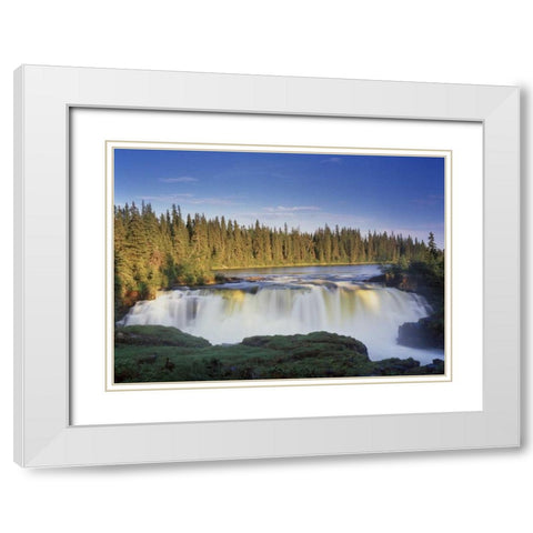 Canada, Manitoba, Pisew Falls White Modern Wood Framed Art Print with Double Matting by Grandmaison, Mike