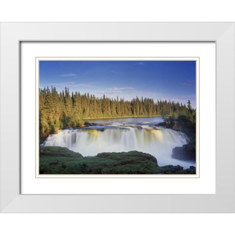 Canada, Manitoba, Pisew Falls White Modern Wood Framed Art Print with Double Matting by Grandmaison, Mike