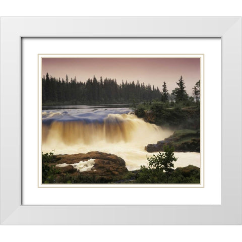 Canada, Manitoba, Pisew Falls White Modern Wood Framed Art Print with Double Matting by Grandmaison, Mike