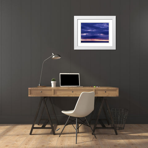 Canada, Churchill, storm cloud in Hudson Bay White Modern Wood Framed Art Print with Double Matting by Grandmaison, Mike