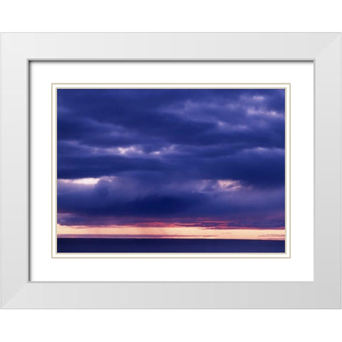 Canada, Churchill, storm cloud in Hudson Bay White Modern Wood Framed Art Print with Double Matting by Grandmaison, Mike