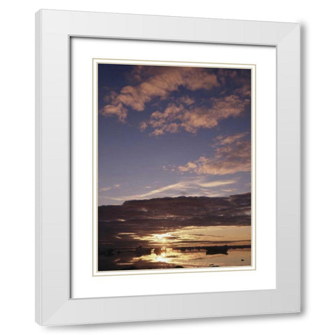 Canada, Churchill, Sunset view at Hudson Bay White Modern Wood Framed Art Print with Double Matting by Grandmaison, Mike