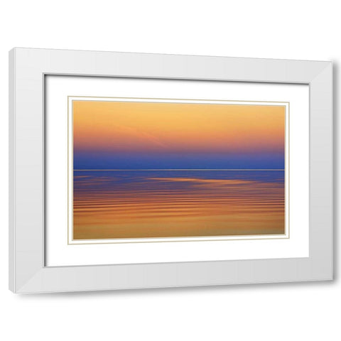 Canada, Matlock Lake Winnipeg after a sunset White Modern Wood Framed Art Print with Double Matting by Grandmaison, Mike