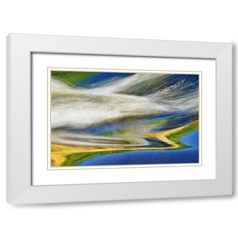 Canada, Nopiming PP Bird River at Tulabi Falls White Modern Wood Framed Art Print with Double Matting by Grandmaison, Mike