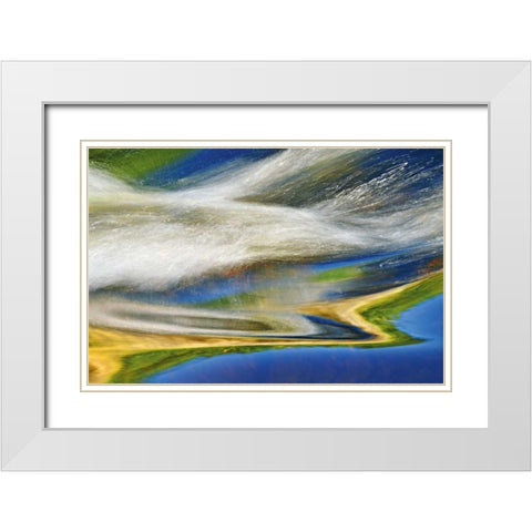 Canada, Nopiming PP Bird River at Tulabi Falls White Modern Wood Framed Art Print with Double Matting by Grandmaison, Mike