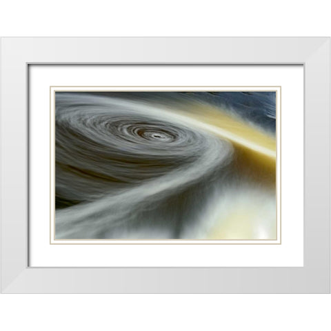 Canada, Manitoba Swirls of the Whiteshell River White Modern Wood Framed Art Print with Double Matting by Grandmaison, Mike