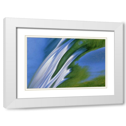 Canada, Whiteshell PP Rainbow Falls in spring White Modern Wood Framed Art Print with Double Matting by Grandmaison, Mike