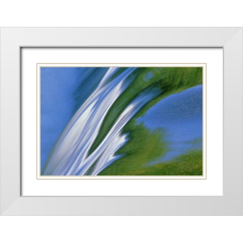 Canada, Whiteshell PP Rainbow Falls in spring White Modern Wood Framed Art Print with Double Matting by Grandmaison, Mike
