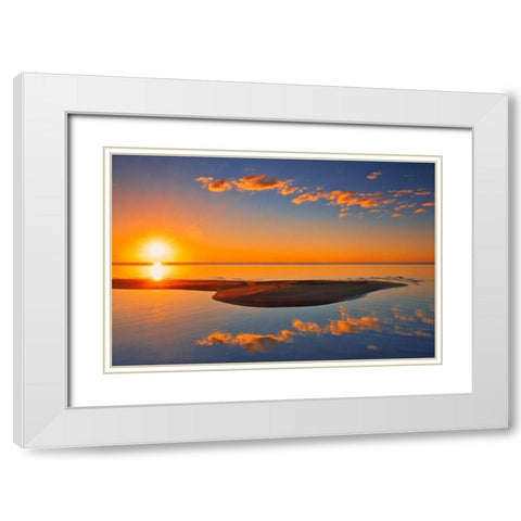 Canada-Manitoba-Matlock Sunrise on Lake Winnipeg White Modern Wood Framed Art Print with Double Matting by Jaynes Gallery