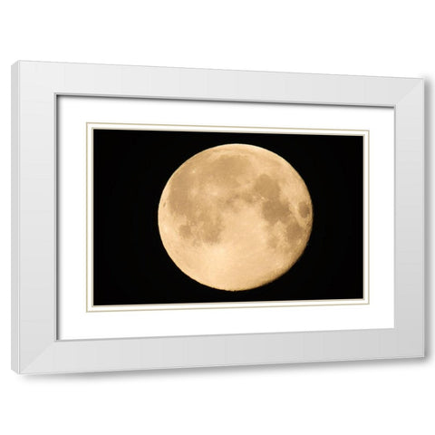 Canada-Manitoba-Winnipeg Close-up of full moon White Modern Wood Framed Art Print with Double Matting by Jaynes Gallery