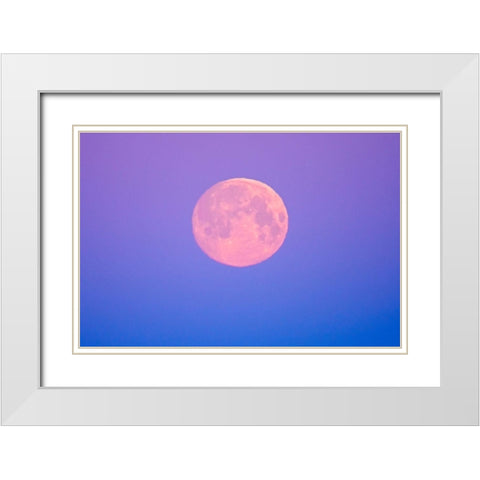 Canada-Manitoba-Dugald Full moon at dawn White Modern Wood Framed Art Print with Double Matting by Jaynes Gallery