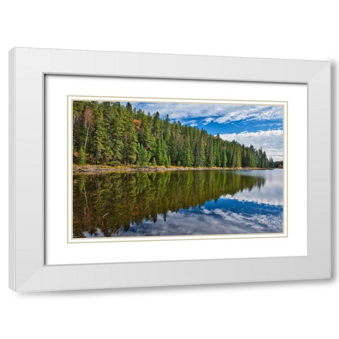 Canada- Manitoba. Prieston Lake Duck Mountain Provincial Park. White Modern Wood Framed Art Print with Double Matting by Jaynes Gallery