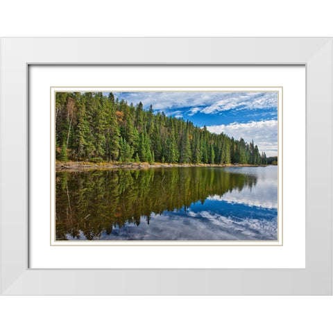 Canada- Manitoba. Prieston Lake Duck Mountain Provincial Park. White Modern Wood Framed Art Print with Double Matting by Jaynes Gallery