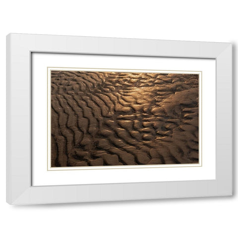 Canada- Manitoba- Winnipeg. Wave patterns on sandy beach of Lake Winnipeg. White Modern Wood Framed Art Print with Double Matting by Jaynes Gallery