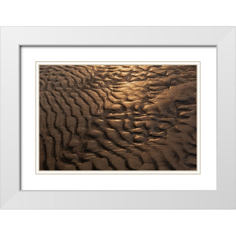 Canada- Manitoba- Winnipeg. Wave patterns on sandy beach of Lake Winnipeg. White Modern Wood Framed Art Print with Double Matting by Jaynes Gallery