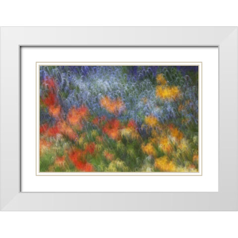 Canada Abstract blur of garden colors White Modern Wood Framed Art Print with Double Matting by Anon, Ellen