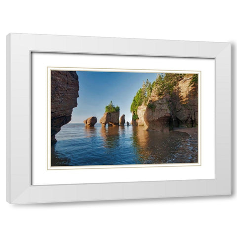 Canada-New Brunswick Cape Hopewell Rocks and ocean scenic White Modern Wood Framed Art Print with Double Matting by Jaynes Gallery