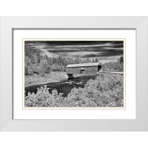Canada-New Brunswick-St Martins Didgeguash River covered bridge White Modern Wood Framed Art Print with Double Matting by Jaynes Gallery