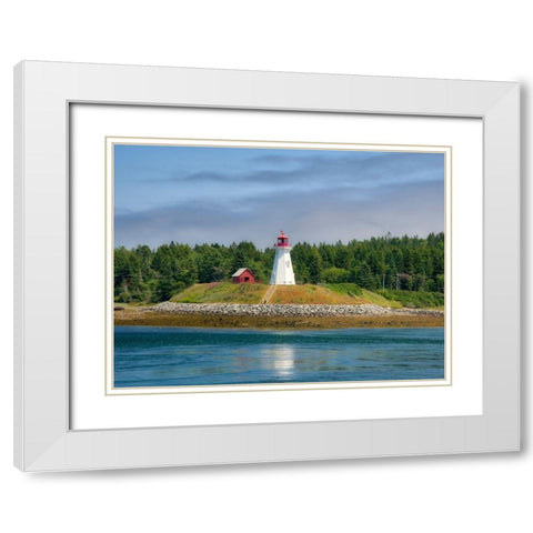 Maine-Lubec Mulholland Point Lighthouse as seen from the town of Lubec-Maine White Modern Wood Framed Art Print with Double Matting by Eggers, Julie