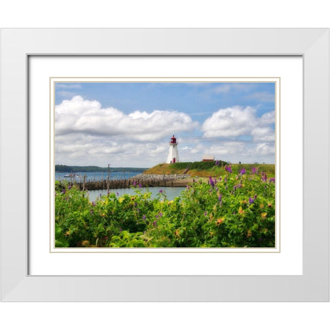Canada-New Brunswick-Campobello Island Mulholland Point Lighthouse White Modern Wood Framed Art Print with Double Matting by Eggers, Julie