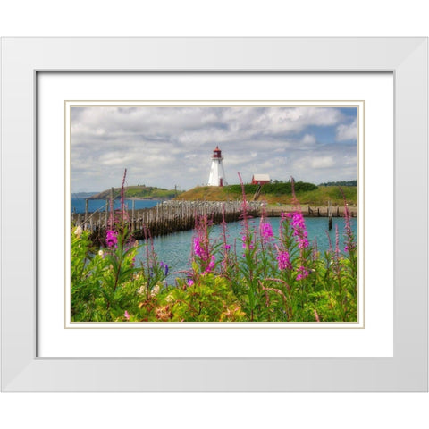 Canada-New Brunswick-Campobello Island Mulholland Point Lighthouse White Modern Wood Framed Art Print with Double Matting by Eggers, Julie