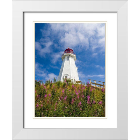 Canada-New Brunswick-Campobello Island Mulholland Point Lighthouse White Modern Wood Framed Art Print with Double Matting by Eggers, Julie