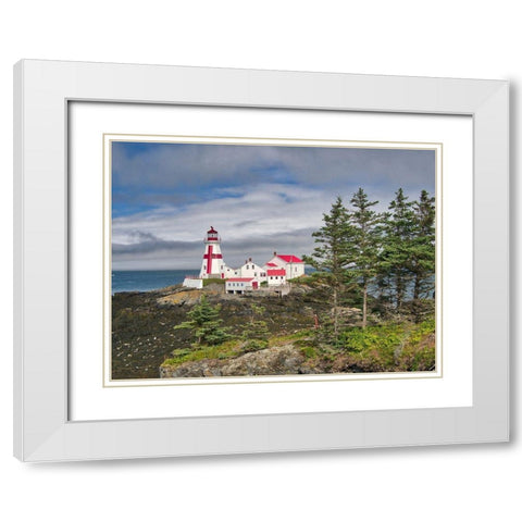 Canada-Campobello Island East Quoddy Head Lighthouse at the northernmost tip of Campobello Island White Modern Wood Framed Art Print with Double Matting by Eggers, Julie