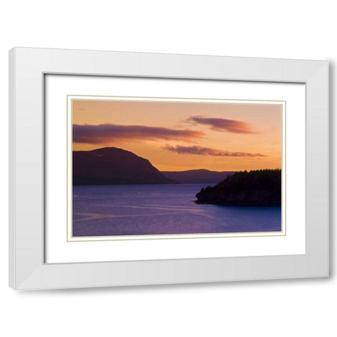 Canada, Newfoundland Humber River at dusk White Modern Wood Framed Art Print with Double Matting by Grandmaison, Mike