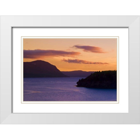 Canada, Newfoundland Humber River at dusk White Modern Wood Framed Art Print with Double Matting by Grandmaison, Mike