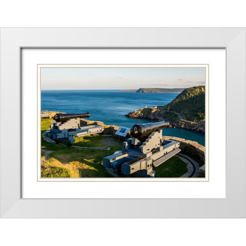 Queens Battery-Cabot Tower-Signal Hill National Historic Site-St Johns-Newfoundland-Canada White Modern Wood Framed Art Print with Double Matting by DeFreitas, Michael