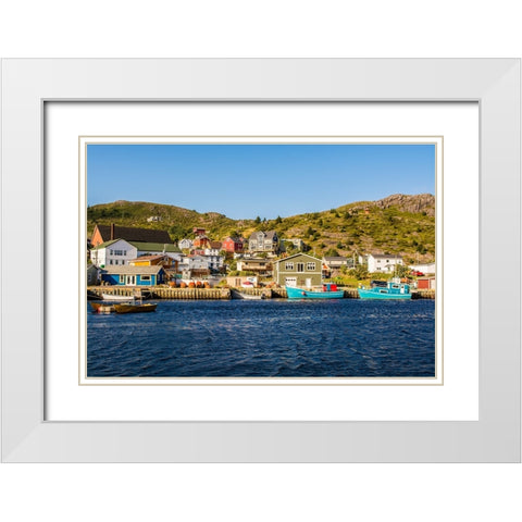 Fishing village of Petty Harbor-Newfoundland-Canada White Modern Wood Framed Art Print with Double Matting by DeFreitas, Michael
