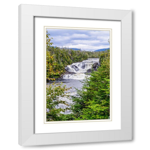 Bakers Brook Falls-Gros Mourne National Park-Rocky Harbor-Newfoundland-Canada White Modern Wood Framed Art Print with Double Matting by DeFreitas, Michael