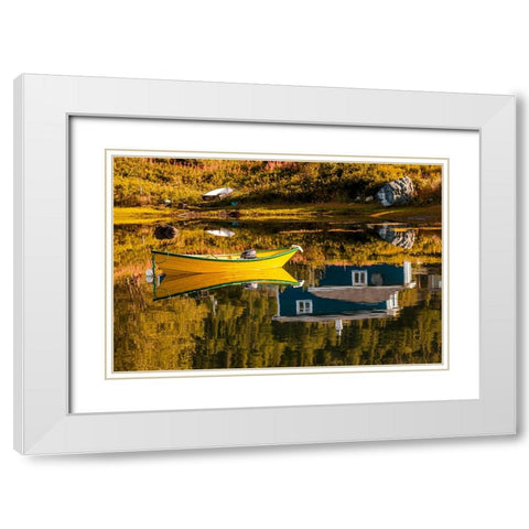 Small village of Renews-Avalon Peninsula-Newfoundland-Canada White Modern Wood Framed Art Print with Double Matting by DeFreitas, Michael