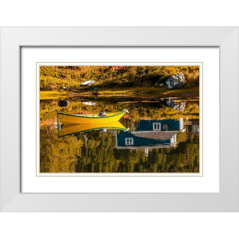 Small village of Renews-Avalon Peninsula-Newfoundland-Canada White Modern Wood Framed Art Print with Double Matting by DeFreitas, Michael