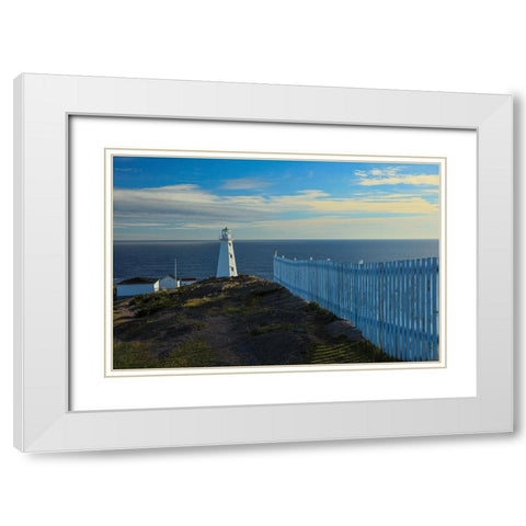 Canada-Newfoundland-Cape Spear Lighthouse White Modern Wood Framed Art Print with Double Matting by Wall, Patrick J.