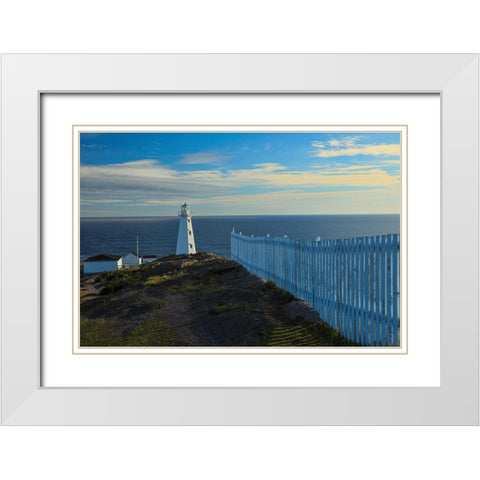 Canada-Newfoundland-Cape Spear Lighthouse White Modern Wood Framed Art Print with Double Matting by Wall, Patrick J.