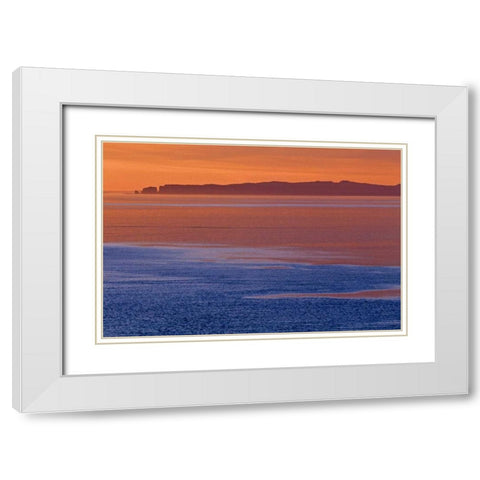 Canada, Nova Scotia, Bay of Fundy at dawn White Modern Wood Framed Art Print with Double Matting by Grandmaison, Mike