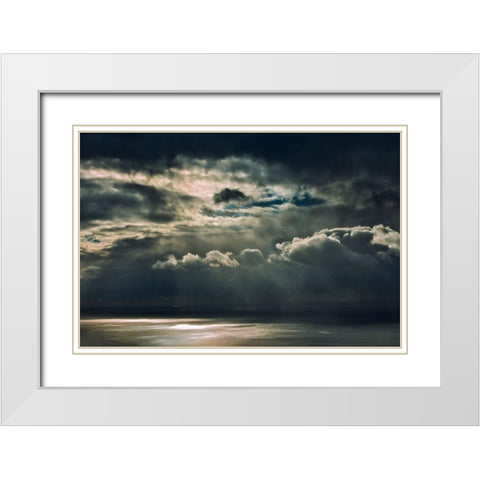 Canada-Nova Scotia-Cape Breton Island Storm clouds on Cabot Strait White Modern Wood Framed Art Print with Double Matting by Jaynes Gallery